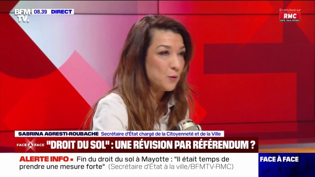 Sabrina Agresti-Roubache, sur la fin du droit du sol à Mayotte: Nous ne sommes pas soumis à la même pression migratoire à Mayotte que sur le territoire national