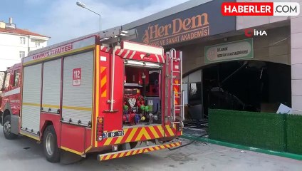 Dans ve sanat akademisi kursunda çıkan yangın maddi hasara yol açtı