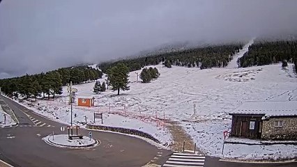 Le "bonhomme de neige" a été construit devant l'objectif de la webcam