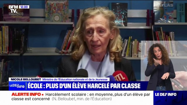 Nicole Belloubet, ministre de l'Éducation nationale: Plus de 1 élève par classe en moyenne subit du harcèlement