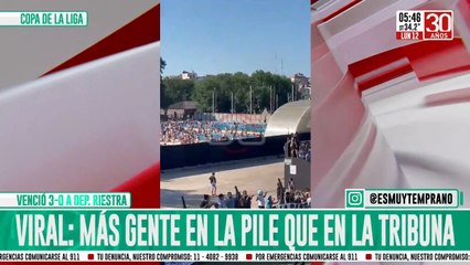 River - Riestra: había más gente en la pileta que en la cancha y las redes estallaron
