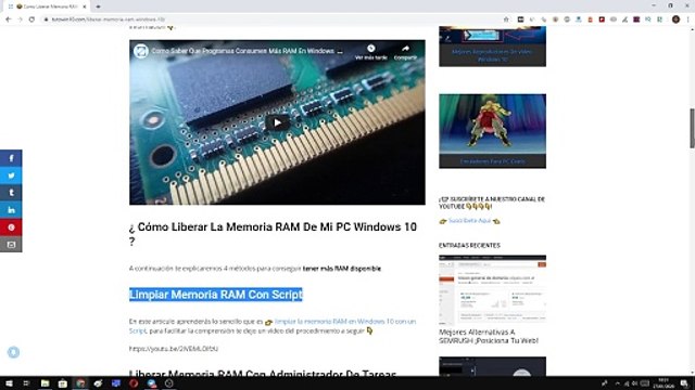 Como Liberar Memoria RAM En Windows 10 Sin Programas