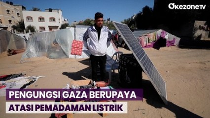 Warga Gaza Berupaya Mengisi Daya Ponsel Menggunakan Listrik dari Panel Surya