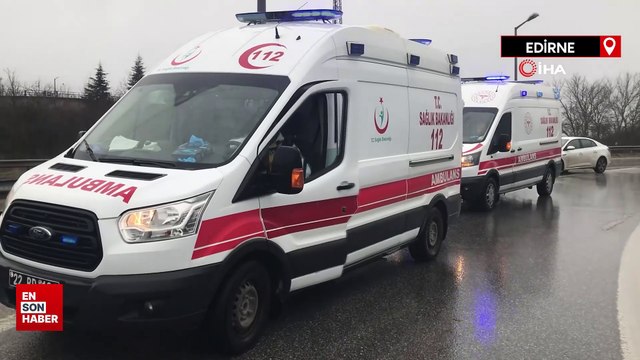 Edirne'de ters yöne giren tırla beton mikseri kafa kafaya çarpıştı