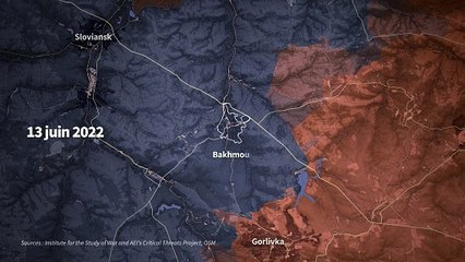 Guerre en Ukraine : carte animée montrant l'évolution à Bakhmout