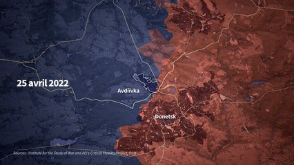 Guerre en Ukraine : carte animée de la situation militaire autour d'Avdiivka