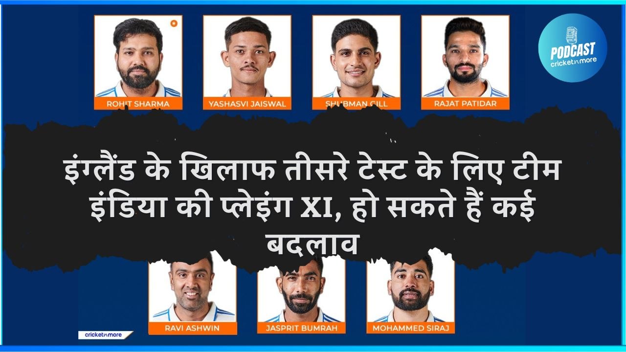 इंग्लैंड के खिलाफ तीसरे टेस्ट के लिए टीम इंडिया...