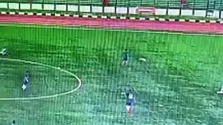 Lightning struck a football player during a football match in Indonesia