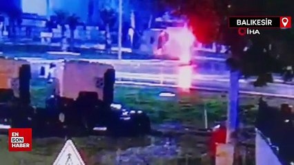 Balıkesir’de yolcu otobüsünün devrilip alev aldığı kaza