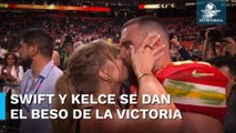 ¡Beso de campeón! Taylor Swift y Travis Kelce festejaron el Super Bowl LVIII con romántico beso