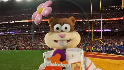 SpongeBob’s Sandy Cheeks reports from Super Bowl sideline on Nickelodeon’s NFL broadcast