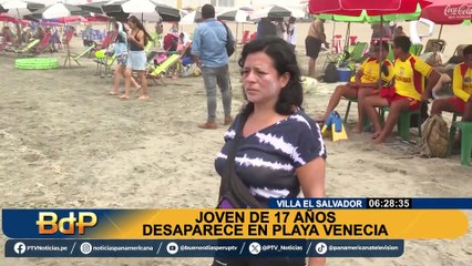 VES: adolescente desaparece en playa Venecia tras ser arrastrada por el mar