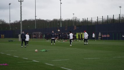 Marco Rose leads his RedBull Leipzig squad's UCL training ahead of Real Madrid