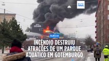 Incêndio destrói atrações de um parque aquático na Suécia