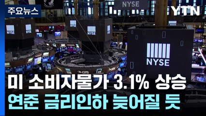 美 소비자물가 2%대 진입 실패에 뉴욕증시 급락 / YTN