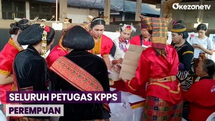 Download Video: Keunikan Salah Satu TPS di Gianyar Bali, Seluruh Petugas KPPS Perempuan dan Kenakan Pakaian Adat