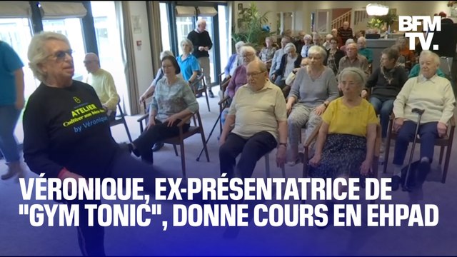 Véronique, ex-présentatrice vedette de Gym Tonic , donne des cours dans les Ehpad