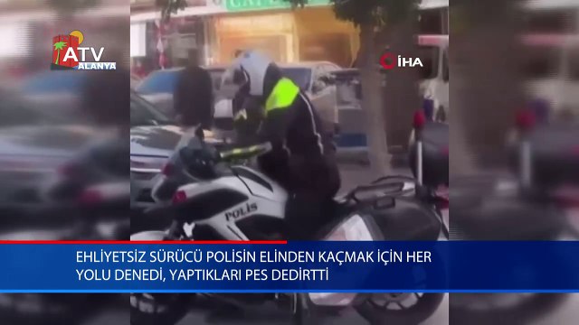 Ehliyetsiz sürücü polisin elinden kaçmak için her yolu denedi, yaptıkları pes dedirtti
