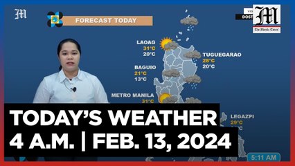Today's Weather, 4 A.M. | Feb. 13, 2024