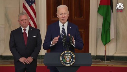 الملك عبدالله الثاني وجو بايدن في مؤتمر صحفي مشترك