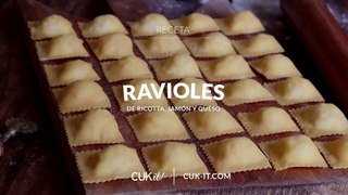 RAVIOLES CASEROS con Jamón, Queso y Ricotta | Pasta Casera - CUKit!