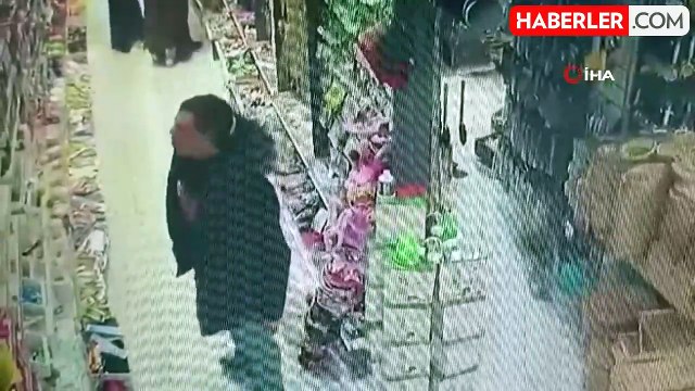 Bursa'da çaldığı ürünleri montuna saklayan hırsız kamerada