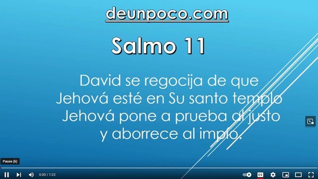 Salmo 11 David se regocija de que Jehová esté en Su santo templo Jehová pone a prueba al justo y aborrece al impío.