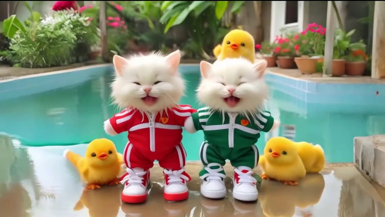 ANAK KUCING MEONG MEONG SEDANG MANDI AYAM WARNA WARNI DJ KITTYDAV (1)