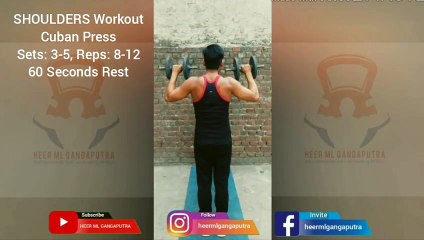 ❌ CUBAN PRESS ✔️ Best SHOULDERS Exercise #heermlgangaputra #naturalbodybuilding