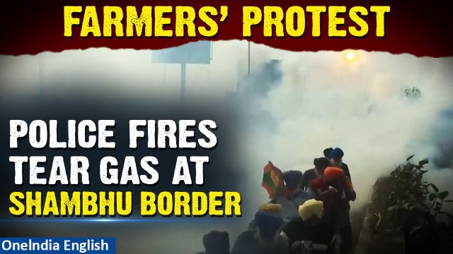 Farmers’ Delhi Chalo Protest: Situation tense at Shambhu Border, tear gas fired | Watch | Oneindia