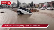 Antalya'da araçlar suya gömüldü