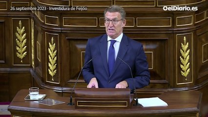 Feijóo presumió en su investidura de haber hablado con ERC: "Sí, señor Rufián. ¿Usted no lo sabe?"