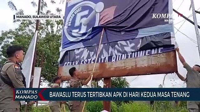 Masa Tenang, Bawaslu Sulut Tertibkan APK Di Sejumlah Daerah