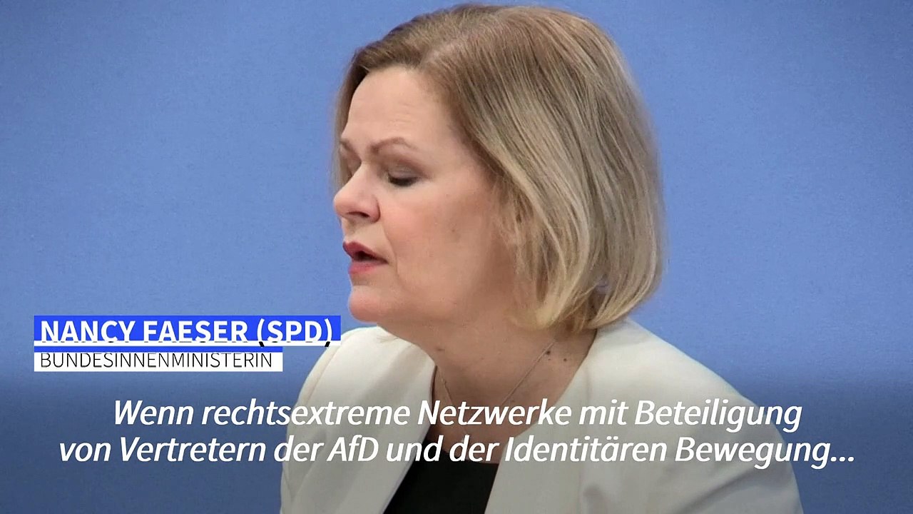Faeser: "wir wollen rechtsextremistische netzwerke zerschlagen"