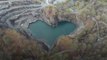 Aerials show hidden heart-shaped lake in 500-year-old volcanic rock revealed in Lake District