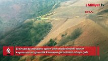 Erzincan'da meydana gelen toprak kayması kamerada