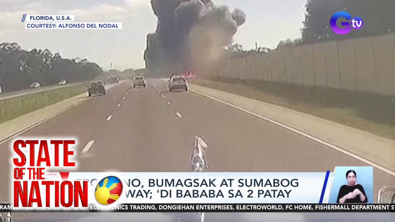 Eroplano, bumagsak at sumabog sa highway; 'Di bababa sa 2 patay | SONA