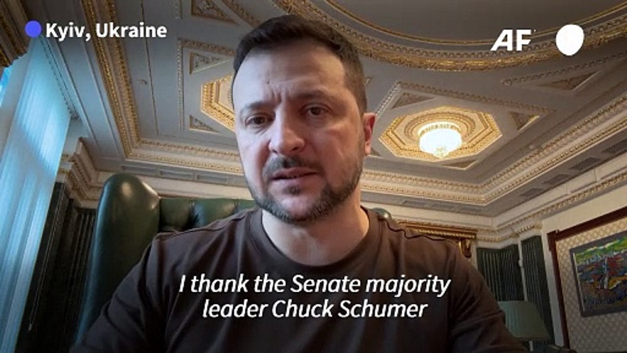 Zelensky 'grateful' to US senate for backing more aid