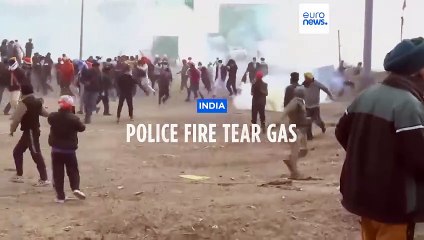 Police fire tear gas from drones at Indian farmers' protest