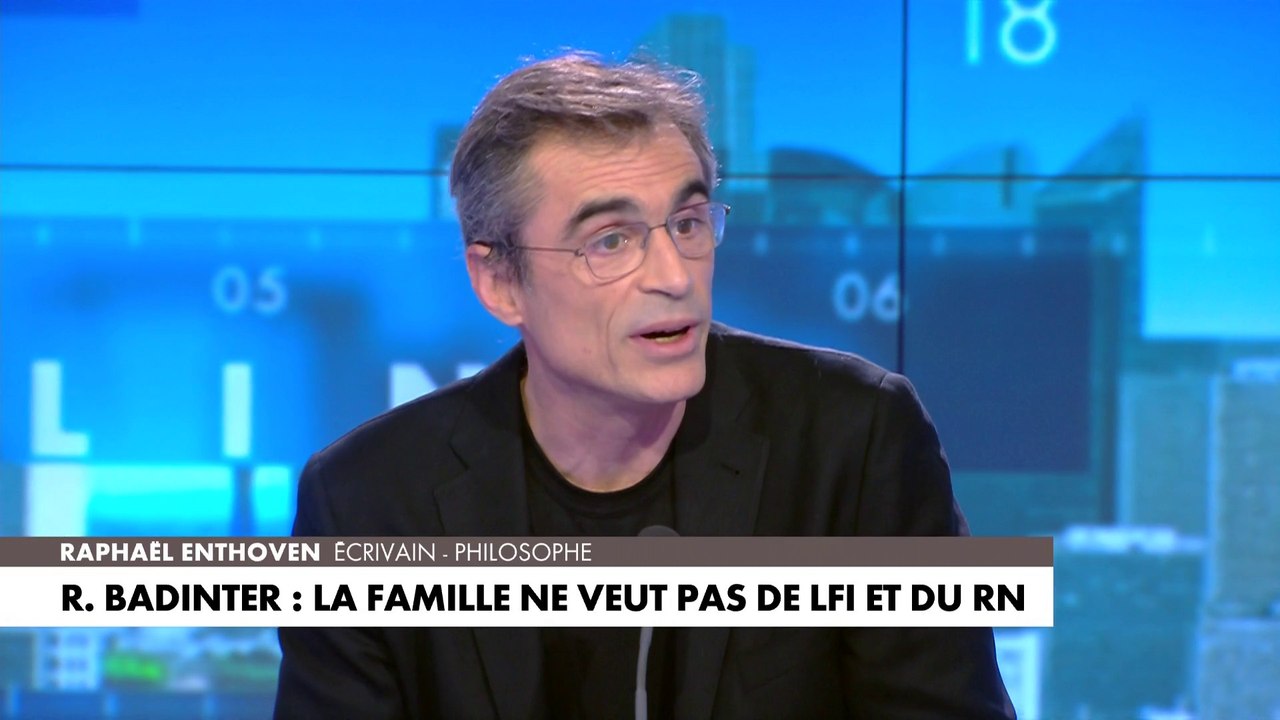 Raphaël Enthoven : «C’était tout naturel qu’Elisabeth Badinter, à l’hommage qui est rendu à son mari […] ne souhaite pas voir l’extrême droite, ni l’extrême gauche»