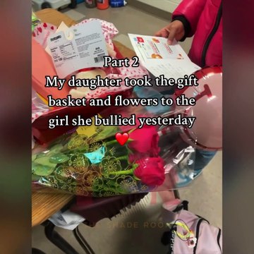 Woman makes her daughter buy flowers and gifts for girl she was bullying in school