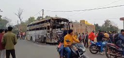 The bus kept moving, the passengers kept sleeping, suddenly the truck