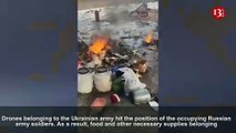 Ukrainian drones destroyed food and supplies of Russians by burning them - a Russian soldier shows