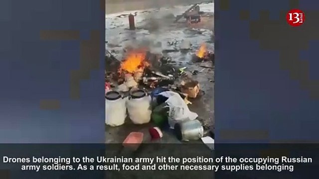 Ukrainian drones destroyed food and supplies of Russians by burning them - a Russian soldier shows
