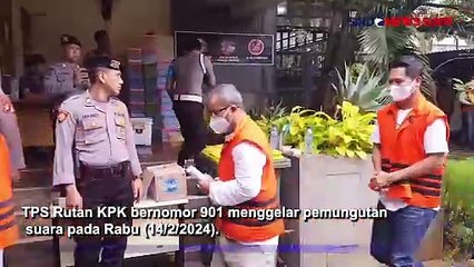 Hari Pemungutan, Tahanan Koruptor Memberikan Suara di TPS 901 Rutan KPK
