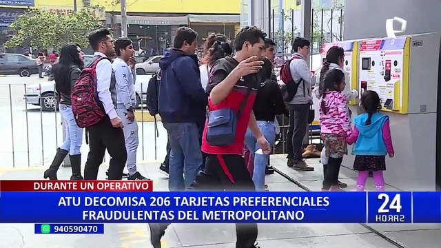 ATU decomisa 206 tarjetas preferenciales del Metropolitano por uso indebido