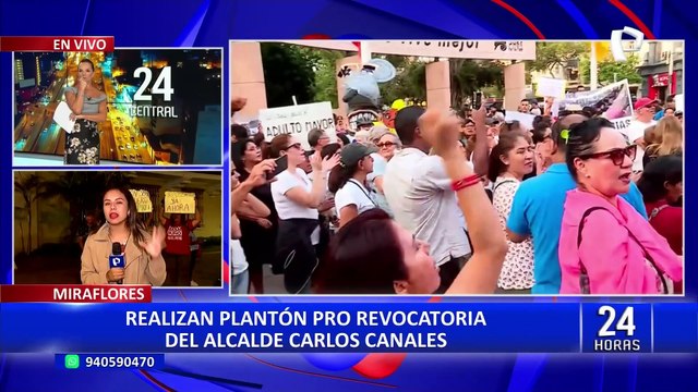 Miraflores: vecinos realizan plantón exigiendo la revocatoria del alcalde Carlos Canales