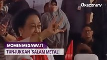 'Salam Metal' Megawati Usai Nyoblos di Kebagusan Bersama Keluarga