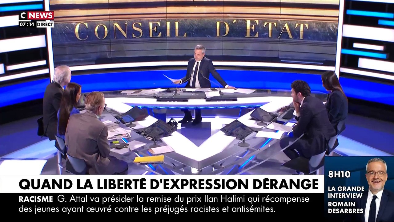 Franz-Olivier Giesbert : "C'est juste hallucinant de connerie la décision sur CNews ! De quoi se mêle le Conseil d'Etat. C'est très grave, il faut s'indigner !"