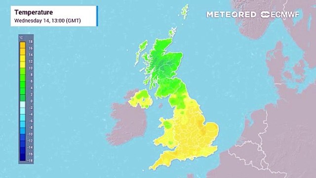 UK Temperatures for the next few days based on the ECWMF forecast model